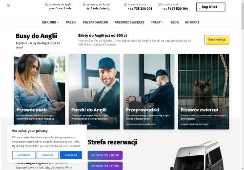 Paczki do Anglii w ErgoBus