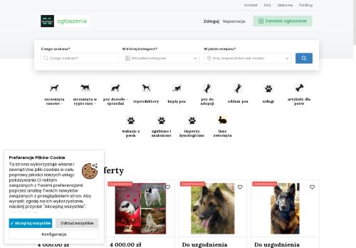 Zoologiczny portal ogłoszeniowy